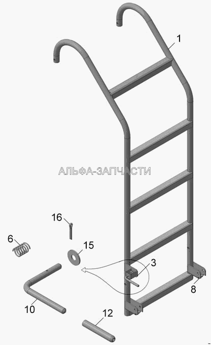 Э66061-8210040  Лестница верхняя  