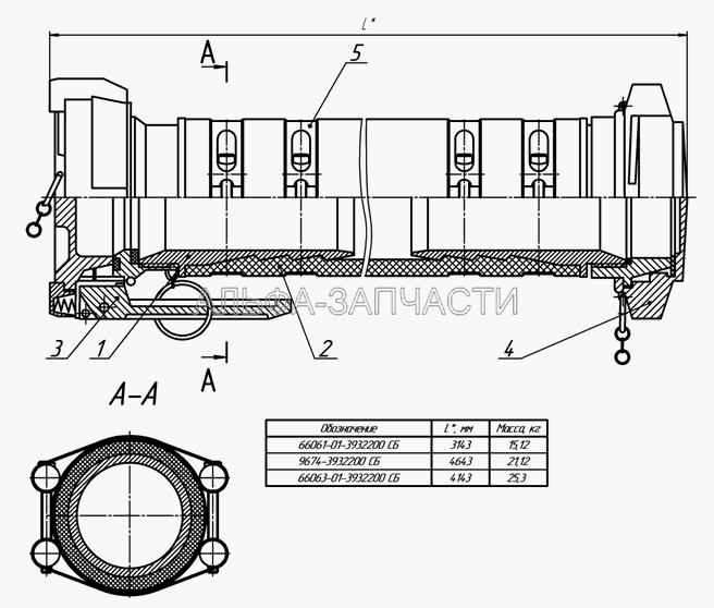 66061-01-3932200, 66063-01-3932200, 9674-3932200 Рукав  