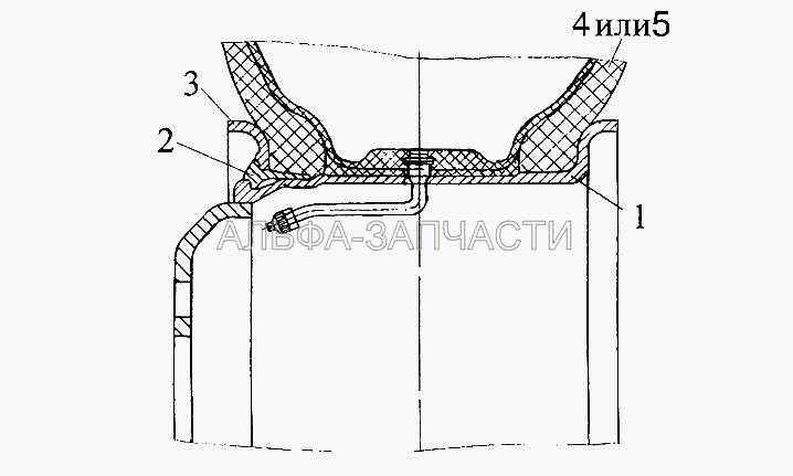 Колесо с шиной 96741-3101010 (для модификаций с двускатной ошиновкой) (5320-3101026 Кольцо замочное) 