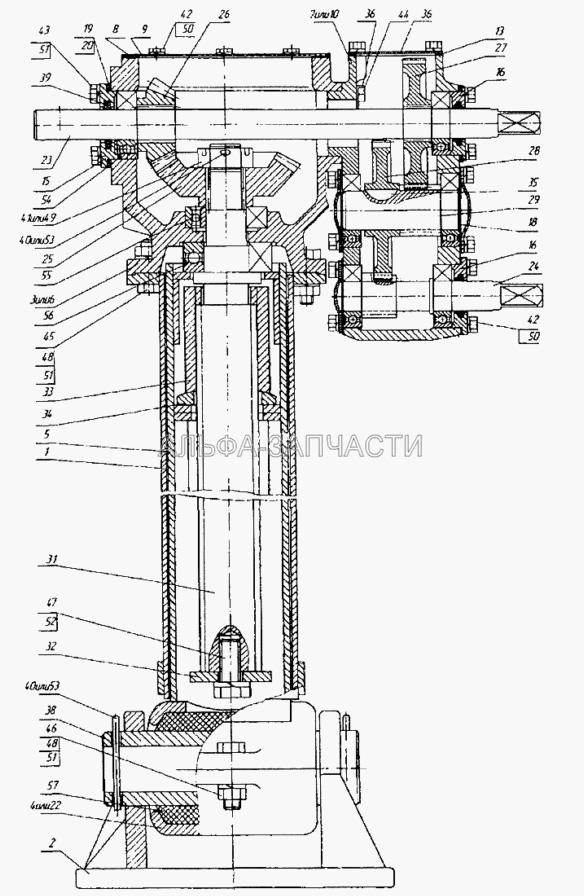 Опорное устройство правое 96741-2720036, 96741-2720036-01 (1/61015/11 Гайка М12х1,25-6Н) 