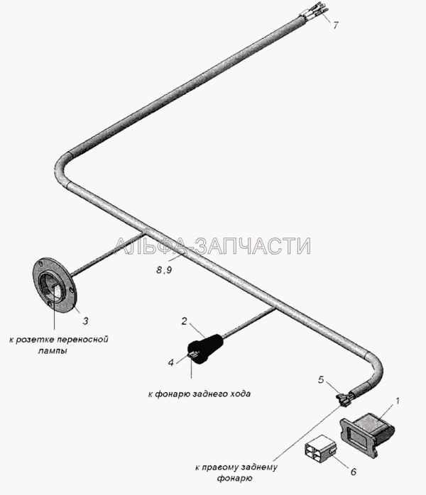 Пучок проводов задних фонарей левый  