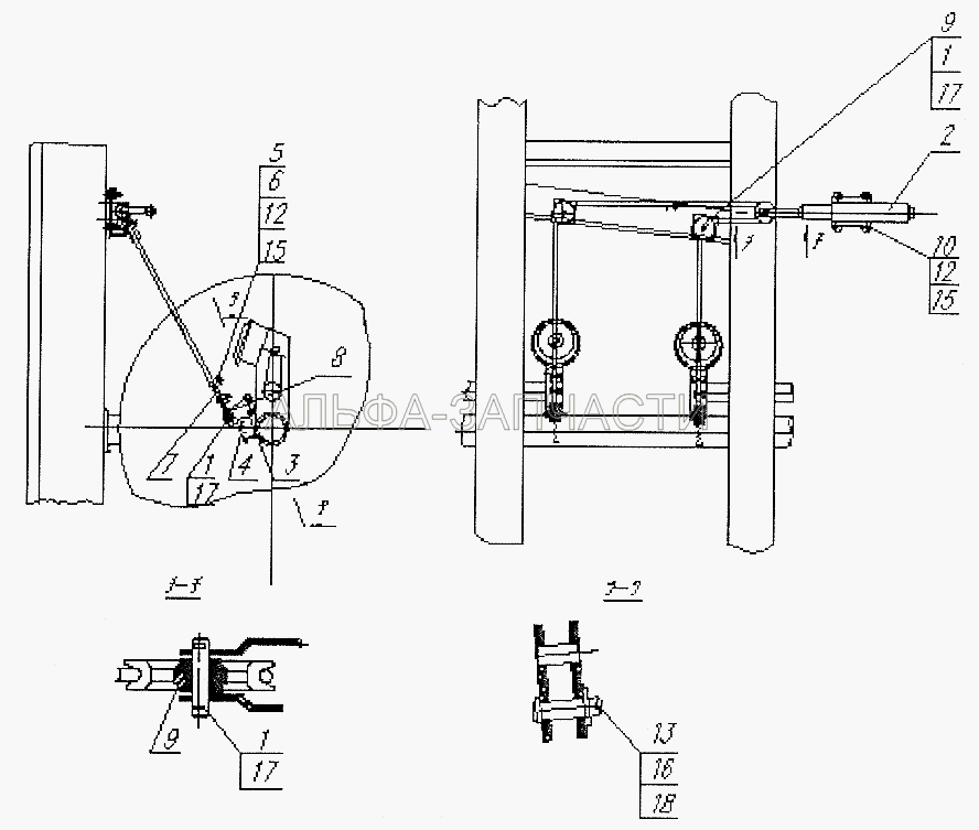 Установка привода стояночного тормоза 96742-3508001  