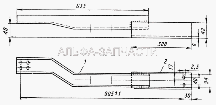 Эскиз доработки правого кронштейна раздаточной коробки (Рис. 49)  