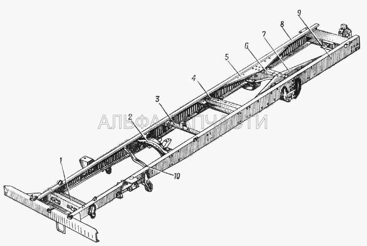 Рама автомобиля Урал-377 (Рис. 62)  