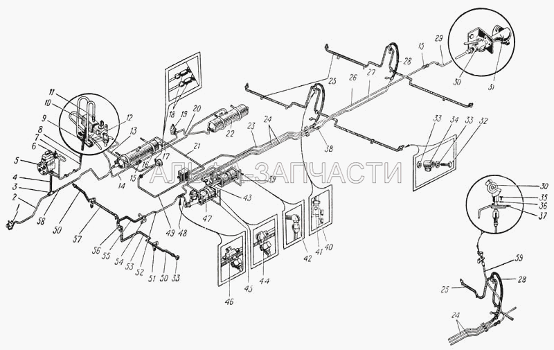 Схема тормозной системы КамАЗ-5320