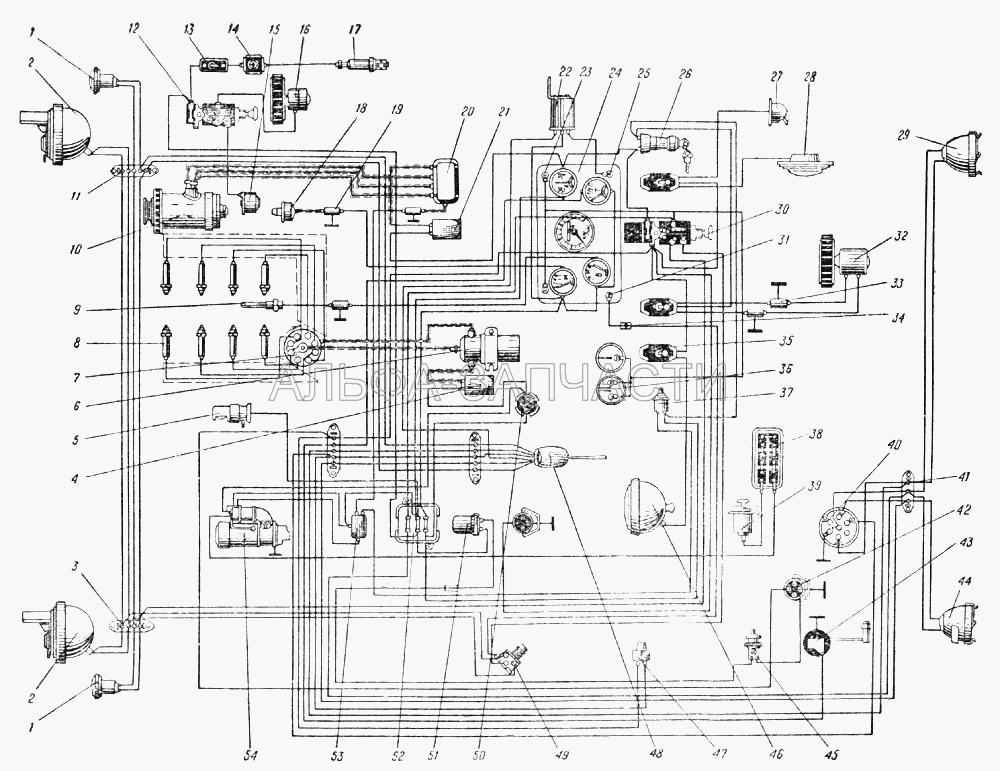 Схема электрооборудования автомобиля Урал (Рис. ) УРАЛ - URTH
