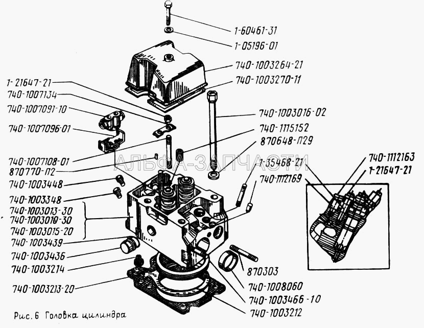 Головка цилиндра (870303 Шпилька М10х1,25х52) 