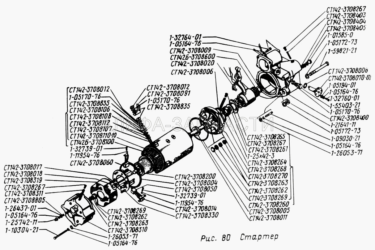 Стартер (СТ142-3708110-10 Катушка полюсов) 