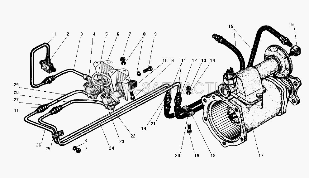 Установка пневмоуправления ДОМ, БМКД (339520-П29 Угольник М10х1 К1/8