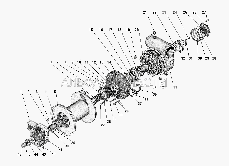 Детали редуктора лебедки (264020-П29 Масленка 1.3) 