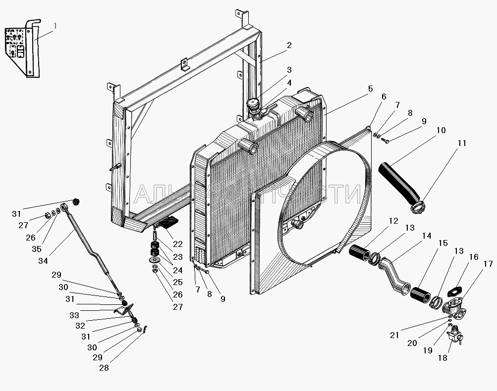 Радиатор системы охлаждения (252135-П2 Шайба 8 пружинная) 