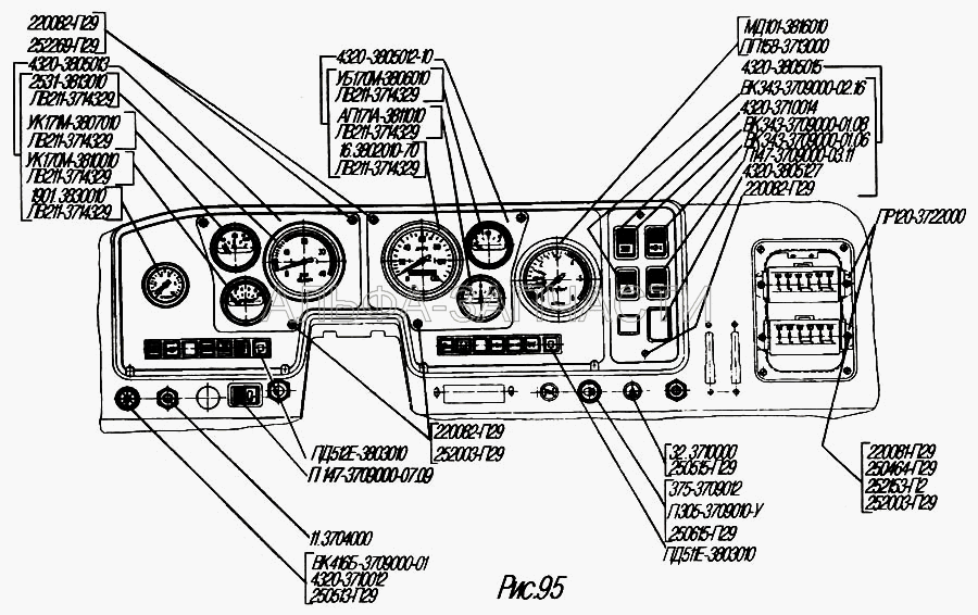 Панель приборов (32.3710000 Выключатель световой аварийной сигнализации) 