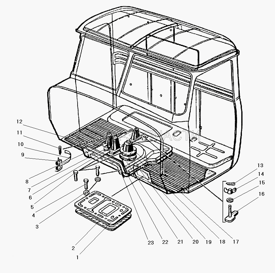 Уплотнители рычагов и коврики пола кабины (252038-П29 Шайба 8,5) 