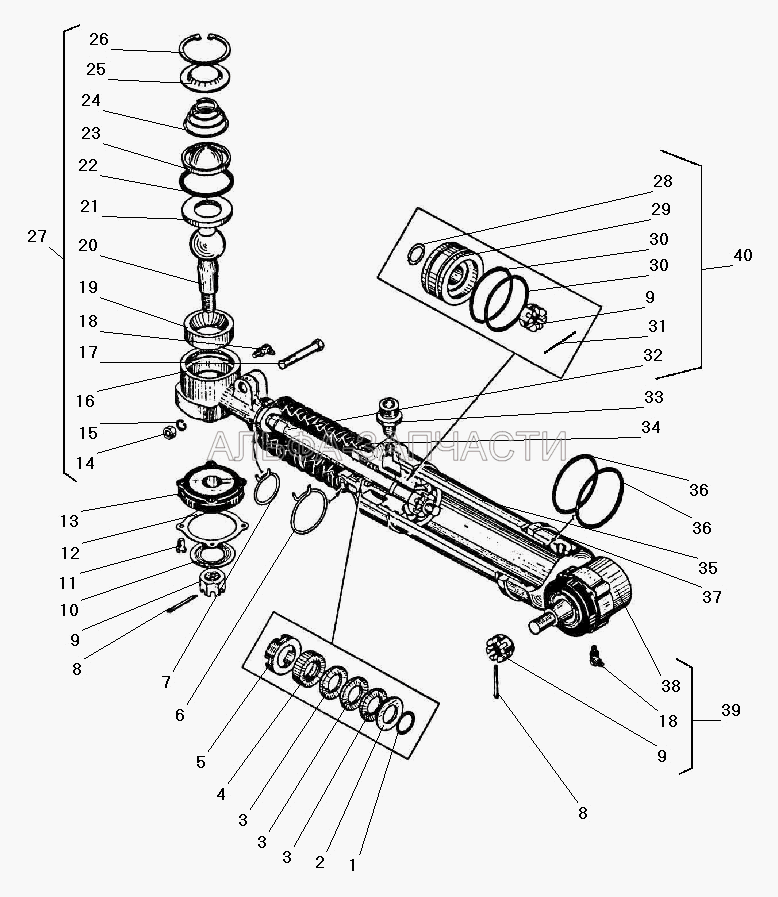 Усилительный механизм (375-3405051-01 Муфта защитная штока) 