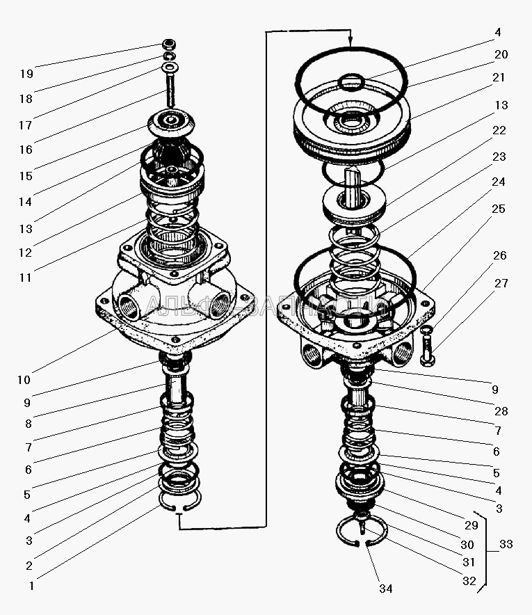 Детали тормозного двухсекционного крана (100-3514023 Кольцо клапана) 
