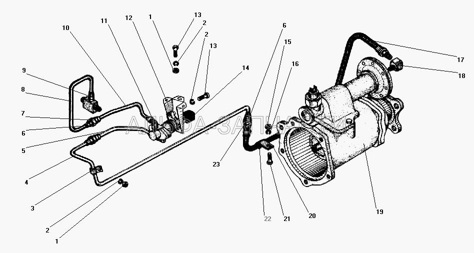 Установка пневмоуправления ДОМ (339520-П29 Угольник М10х1 К1/8