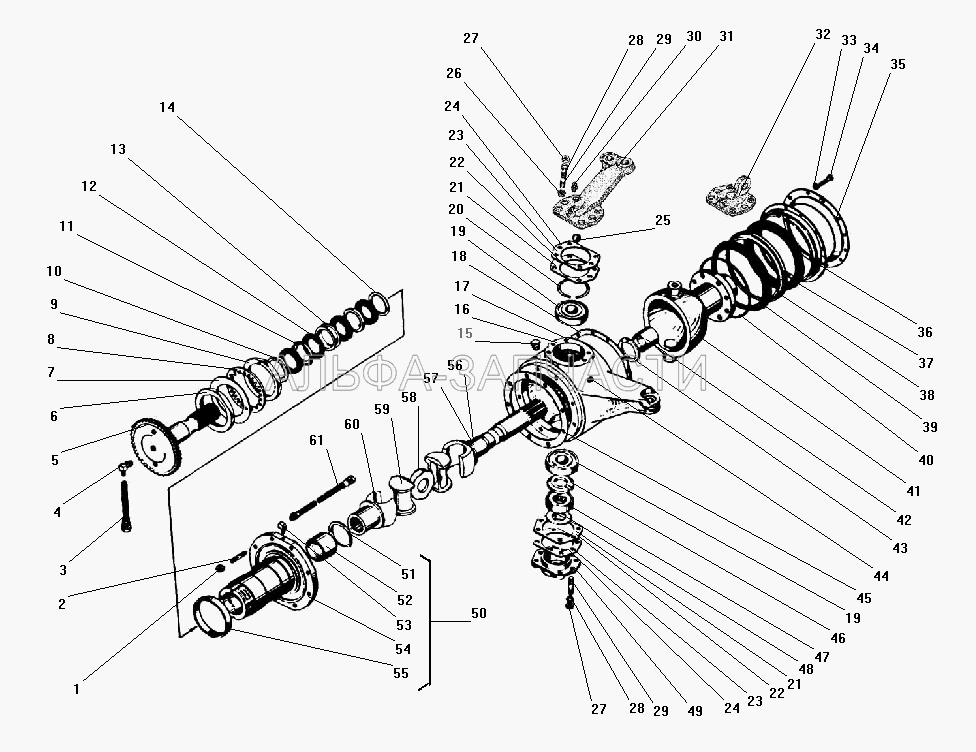 Передний мост (375-3103081-Г Контргайка подшипников колеса) 