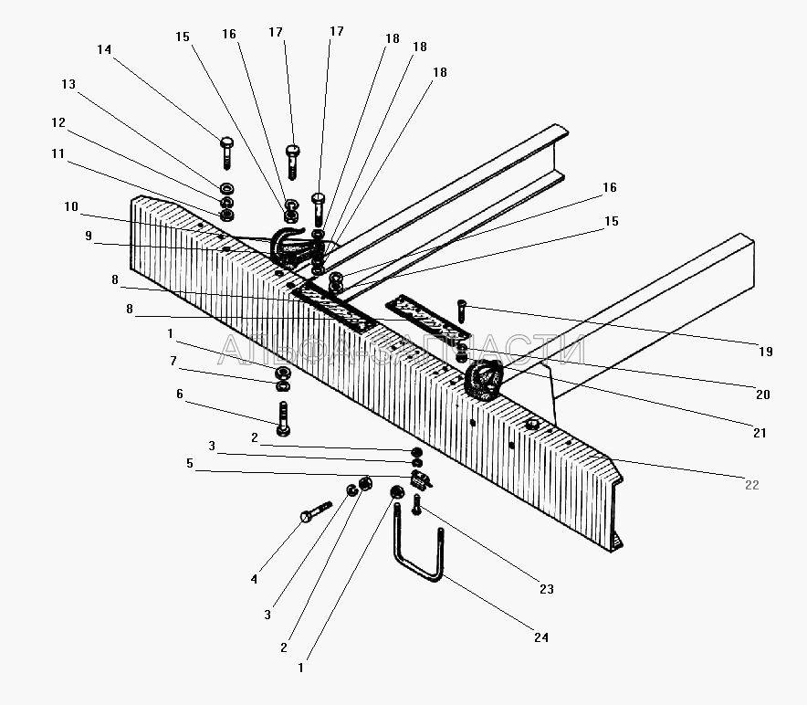 Передний буфер и буксирные крюки (252140-П2 Шайба 18.ОТ) 