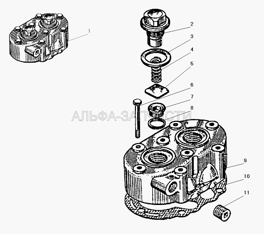 Головка компрессора (130-3509050 Клапан нагнетательный) 