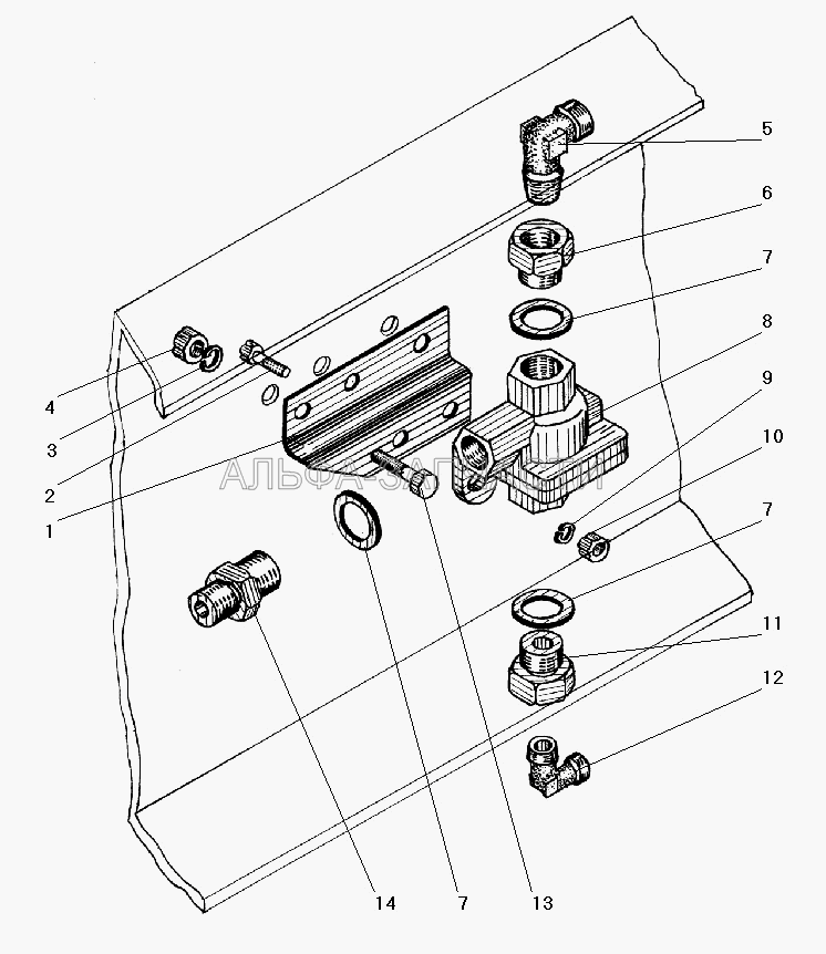 Установка двухмагистрального клапана (252155-П2 Шайба 8 пружинная) 