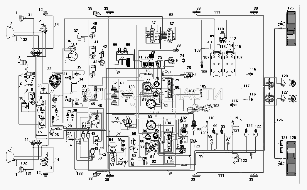 Схема электрооборудования (661.3710-01 Термореле) 