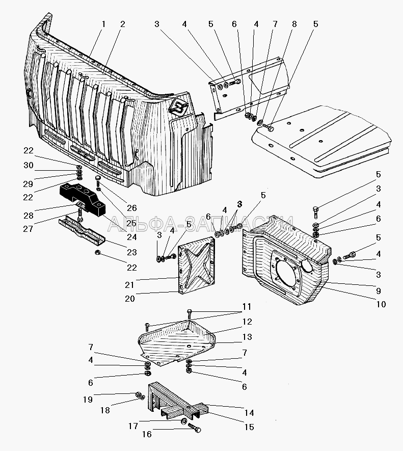 Облицовка радиатора (4320Я2-8401010 Облицовка радиатора в сборе) 