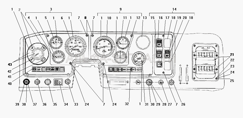 Панель приборов (П147-3709000-07.09 Переключатель стеклоочистителя) 