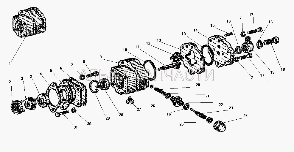 Топливный насос насосного агрегата (ПЖД30-1015265-20 Полумуфта) 