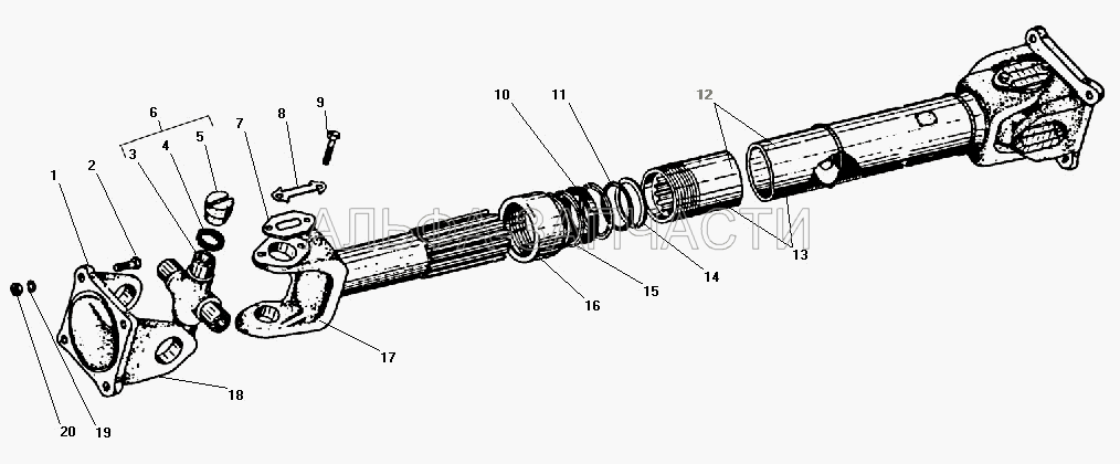 Карданный вал заднего (переднего) моста  