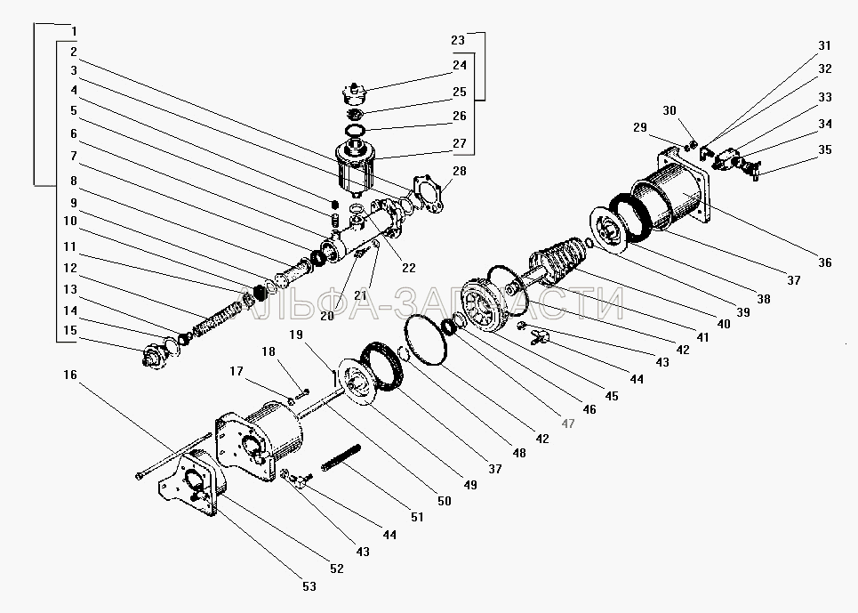 Пневматический усилитель с главным тормозным цилиндром (258041-П29 Шплинт 3,2х32) 