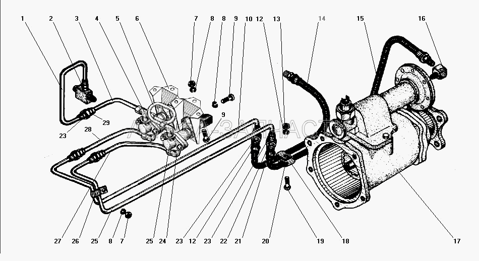 Установка пневмоуправления ДОМ, БМКД (339520-П29 Угольник М10х1 К1/8