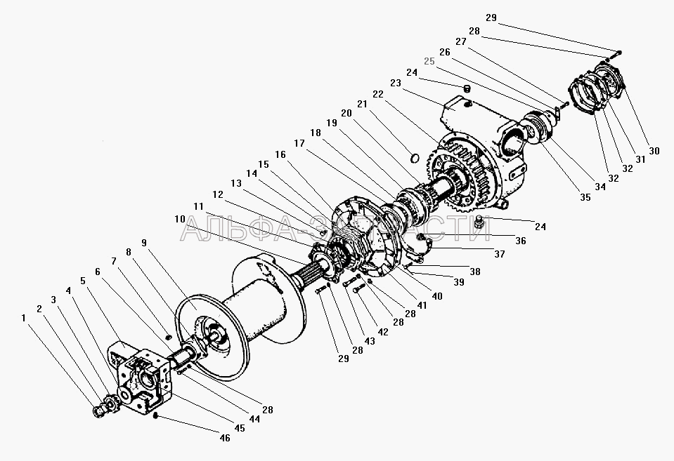Детали редуктора лебедки (264020-П29 Масленка 1.3) 