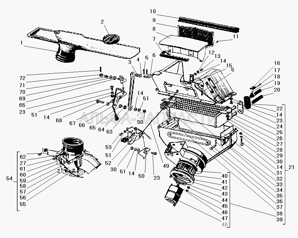 Вентиляция и отопление кабины (250508-П29 Гайка М6-6Н) 