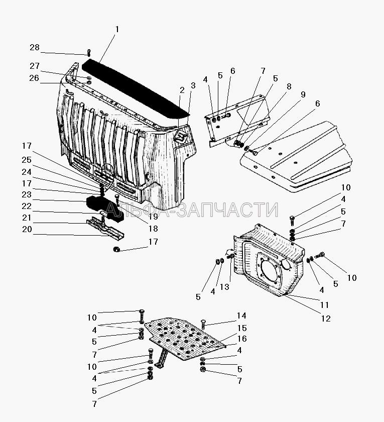 Облицовка радиатора (252039-П29 Шайба 10) 