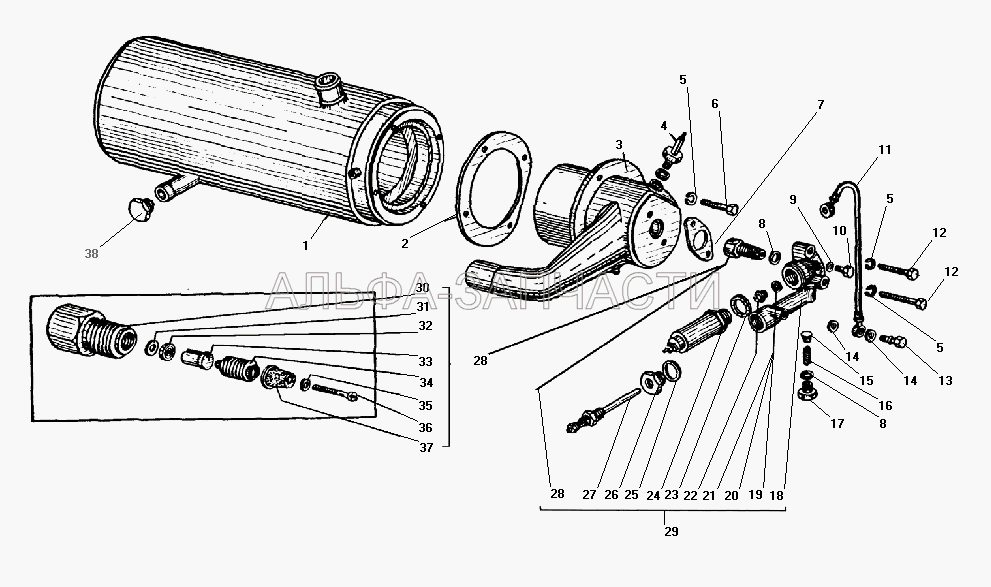 Котел предпускового подогревателя (Ар20-1112145 Фильтр) 