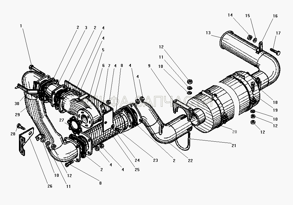 Система выпуска газов (252135-П2 Шайба 8 пружинная) 