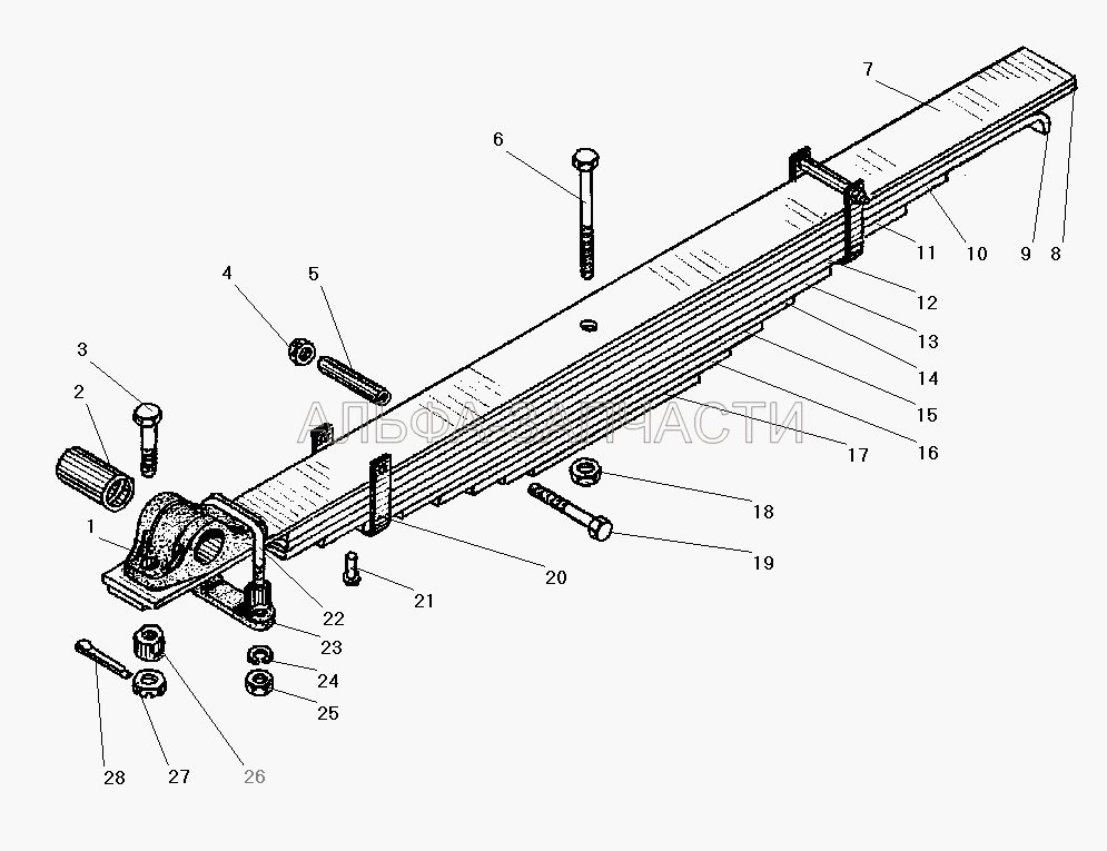 Задняя рессора (4320-2902024 Стремянка ушка) 