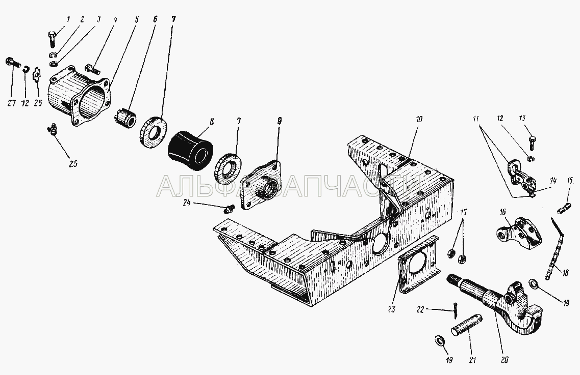 Прибор буксирный автомобиля Урал-4320 (250558-П29 Гайка М14-6Н) 