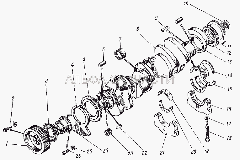 Вал коленчатый (740-1005106 Болт) 