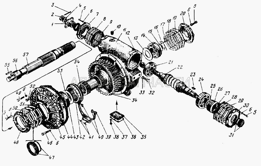 Редуктор лебедки (375-4501005-В Лебедка с редуктором в сборе) 