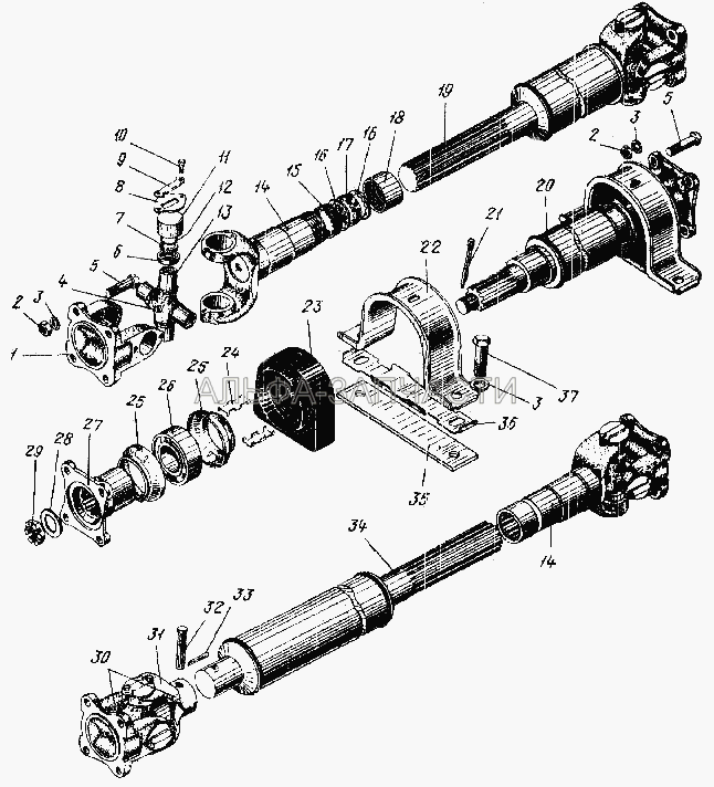 Привод лебедки (52-2201088 Кольцо уплотнительное наружное) 