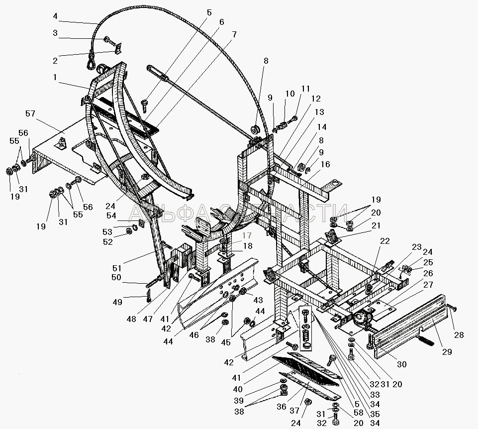 Вертикальный держатель запасного колеса (252038-П29 Шайба 8,5) 