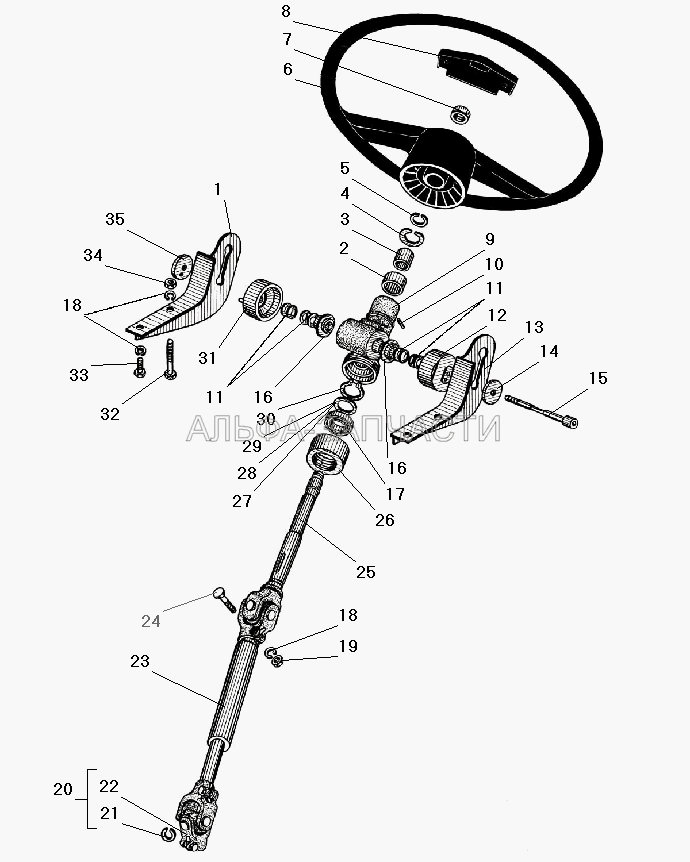 Колесо и вал рулевого управления  