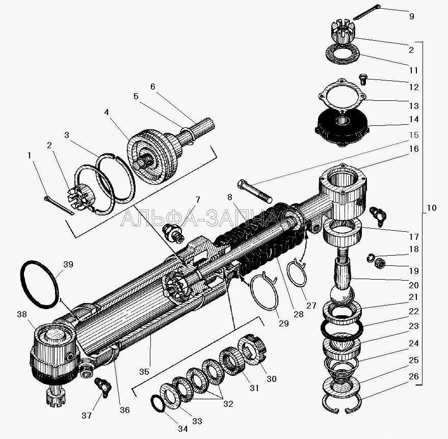 Усилительный механизм (258054-П29 Шплинт 4х32) 