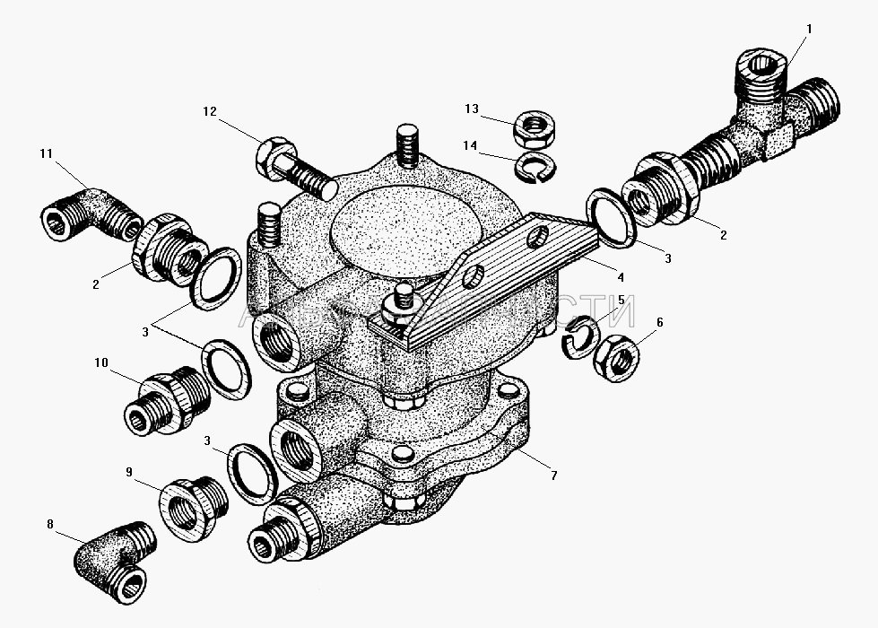 Установка клапана прицепа (250510-П29 Гайка М8-6Н) 