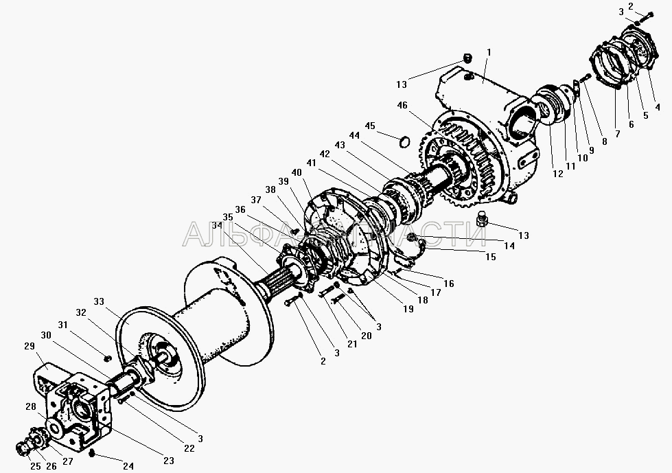 Детали редуктора лебедки (264020-П29 Масленка 1.3) 