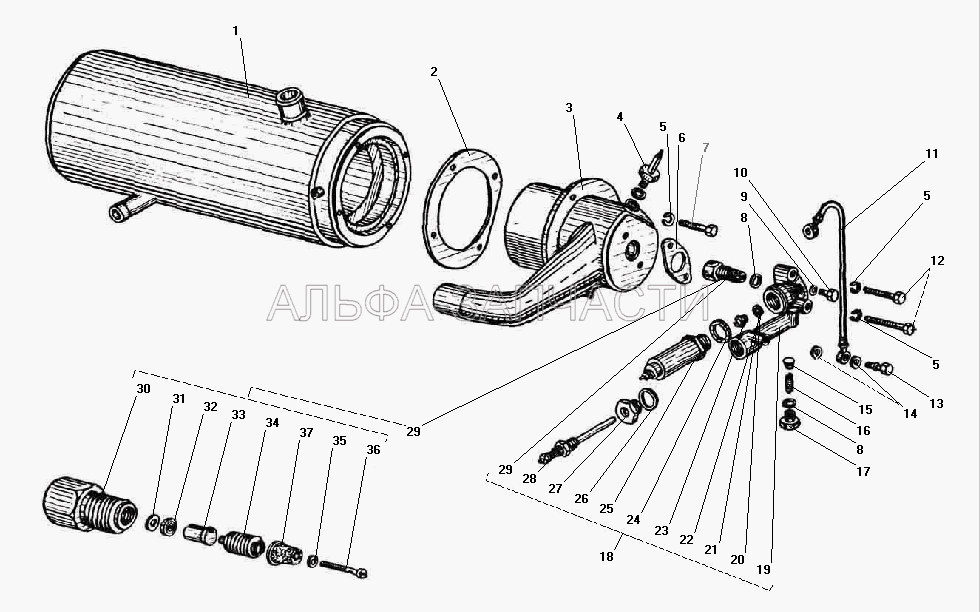 Котел предпускового подогревателя (Ар20-1112145 Фильтр) 