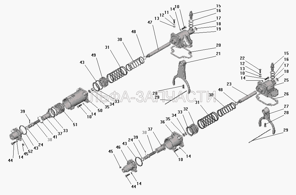 Управление и механизм переключения раздаточной коробки  