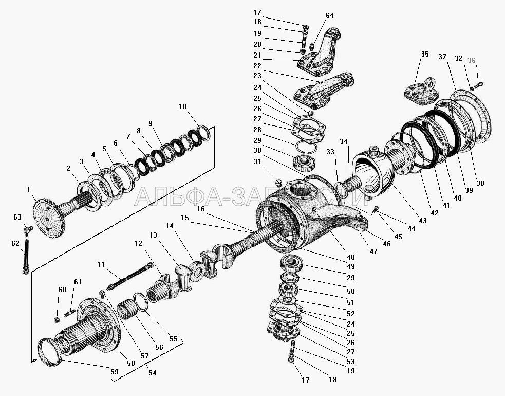 Передний мост (250563-П29 Гайка М18х1,5-6Н) 