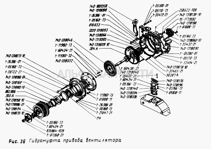 Гидромуфта привода вентилятора  